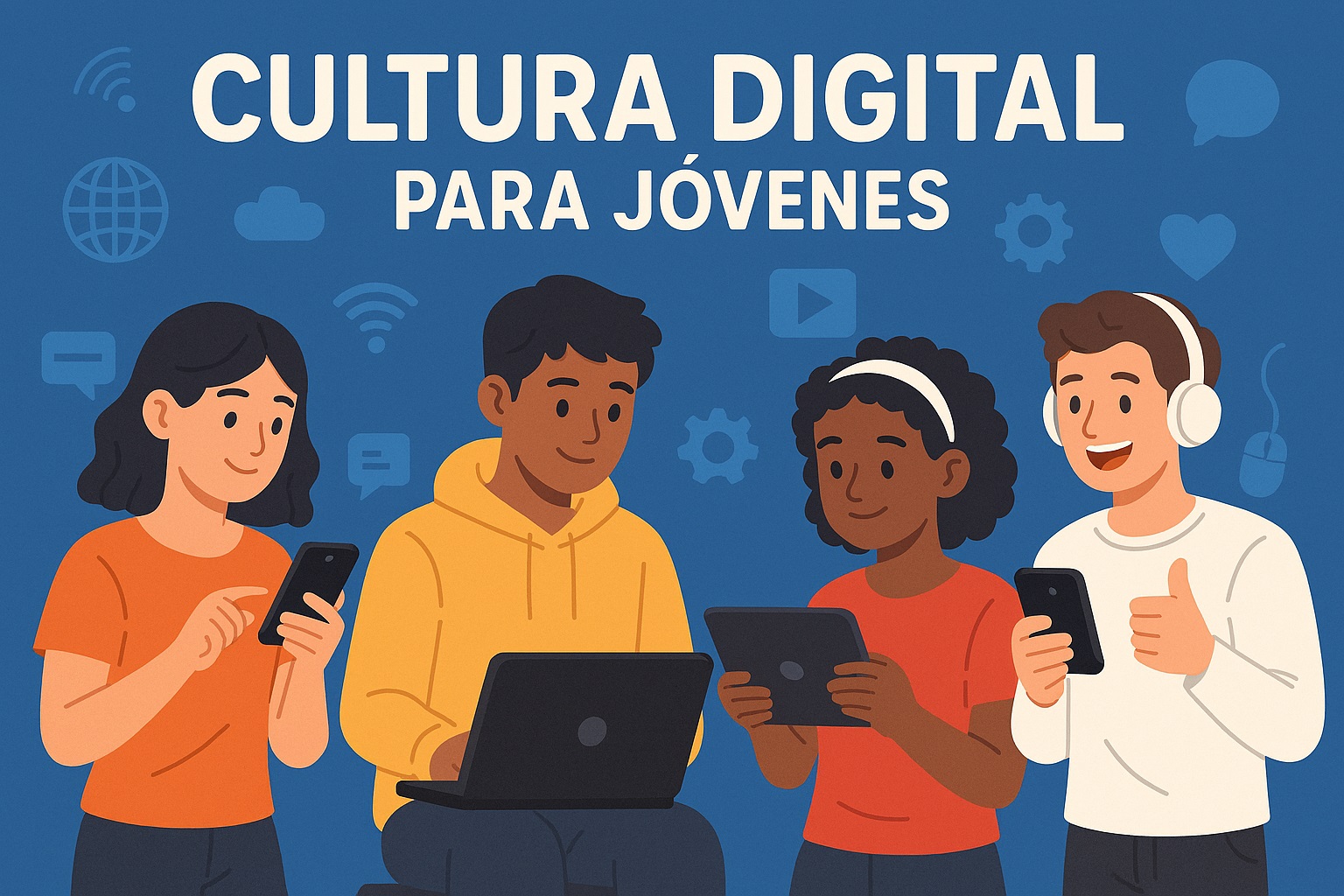 Jóvenes aprendiendo tecnología