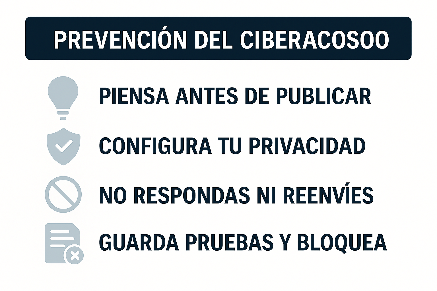 Infografía con consejos para prevenir el ciberacoso